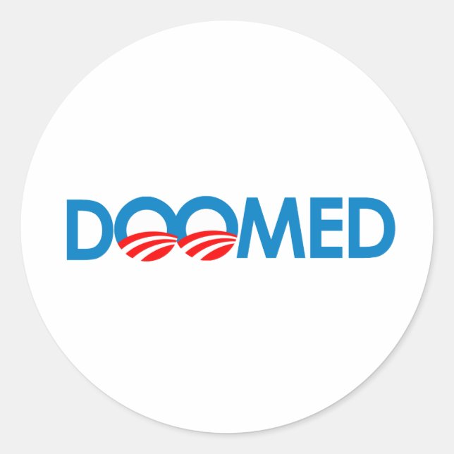 Anti-Obama - Doomed Classic Round Sticker (Front)