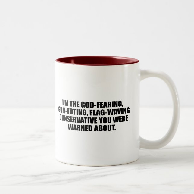 Anti-Obama - God fearing conservative Two-Tone Coffee Mug (Right)