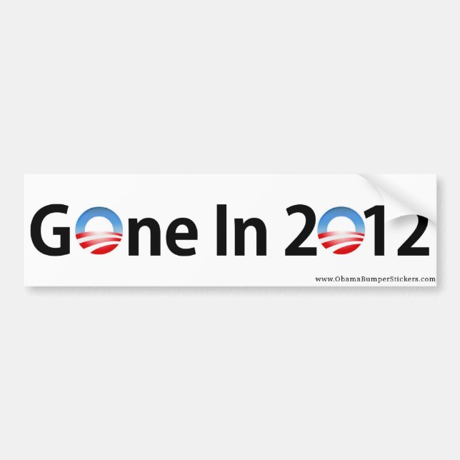 Anti-Obama "Gone In 2012" Bumper Sticker (Front)