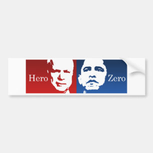 Anti-Obama - Hero vs. Zero Bumper Sticker