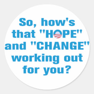 Anti Obama "Hope" and "Change" Sticker
