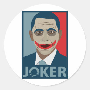 Anti-Obama Joker Classic Round Sticker