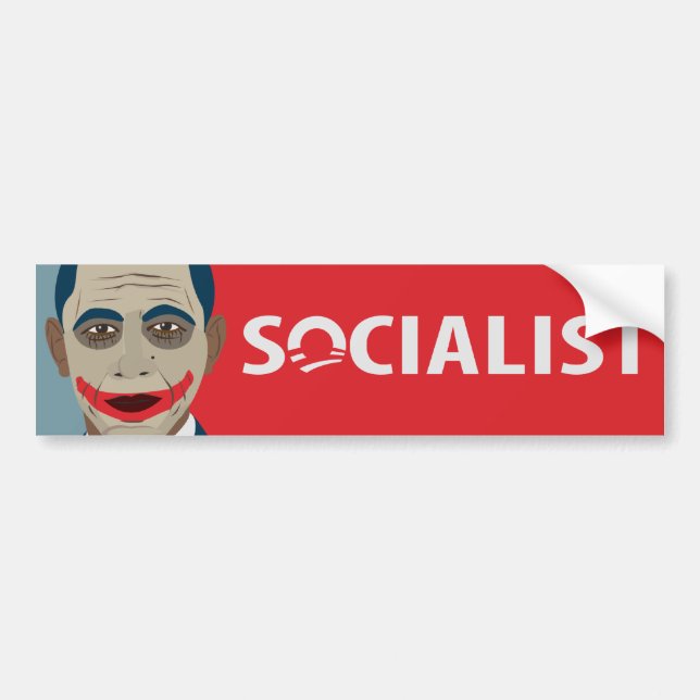 Anti-Obama Joker Socialist Bumper Sticker (Front)