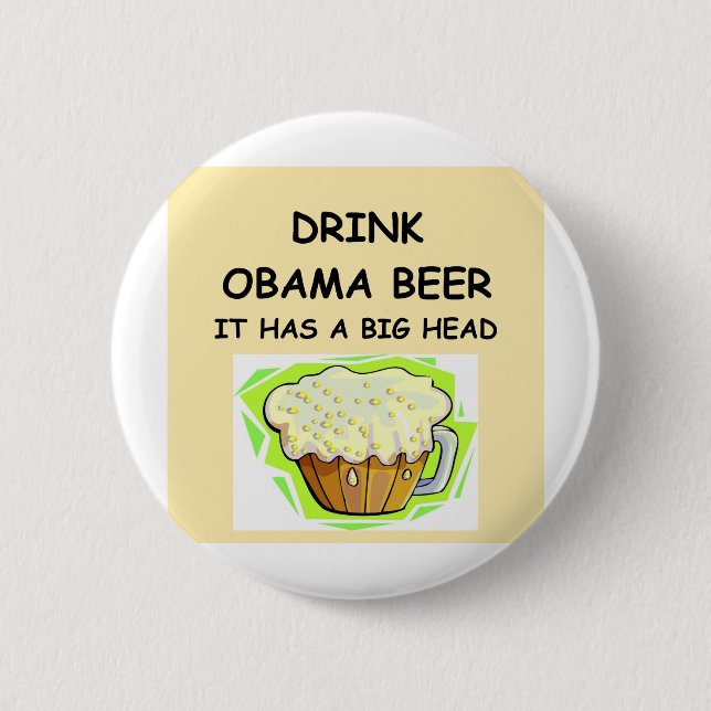 anti obama jokes 6 cm round badge (Front)