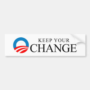 Anti-Obama - Keep your change black Bumper Sticker