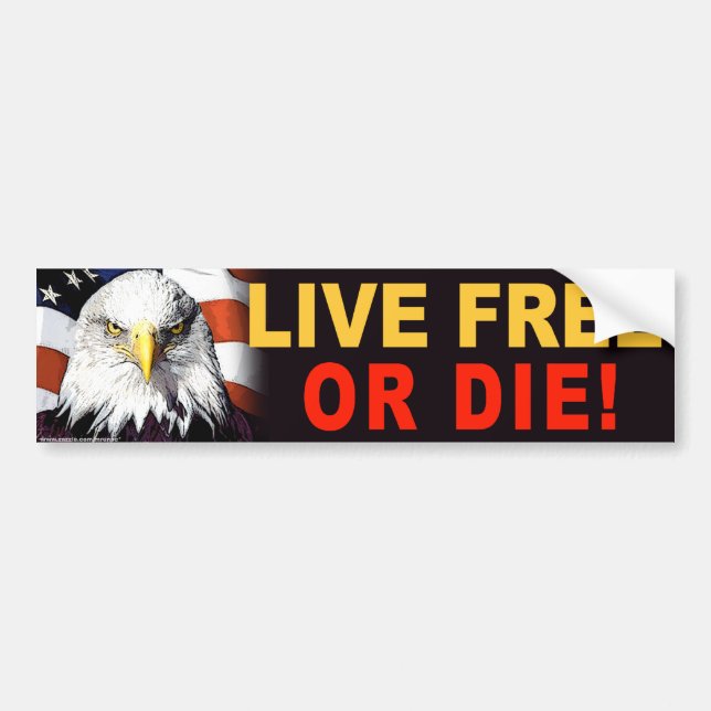 anti Obama "Live Free Or Die" bumper sticker (Front)