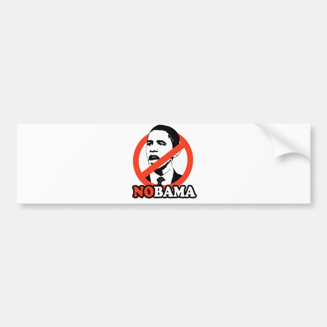 ANTI-OBAMA / NOBAMA T-SHIRT BUMPER STICKER (Front)