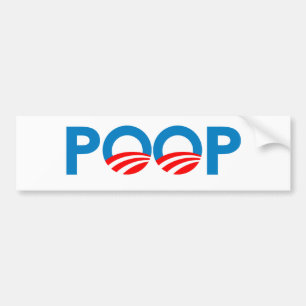 ANTI-OBAMA - POOP BUMPER STICKER
