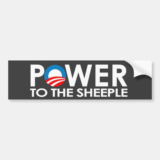 ANTI-OBAMA - POWER TO THE SHEEPLE BUMPER STICKER (Front)