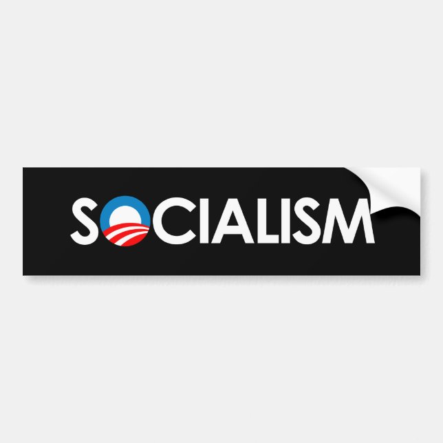 Anti-Obama - Socialism white Bumper Sticker (Front)