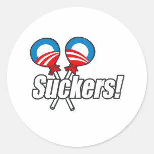 Anti-Obama Suckers Classic Round Sticker