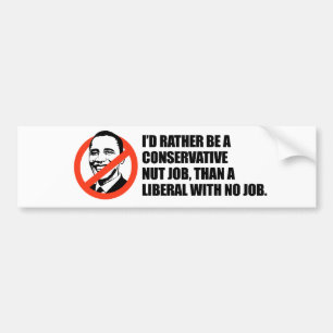 Anti-Obama T-shirt - Nut job or No job Bumper Sticker