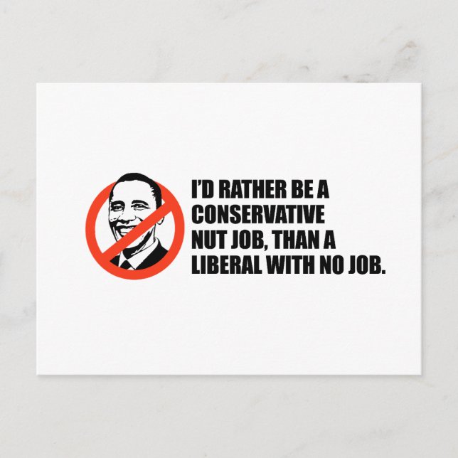 Anti-Obama T-shirt - Nut job or No job Postcard (Front)