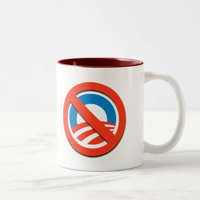 Anti-Obama T-shirts, Buttons, Stickers Two-Tone Coffee Mug (Right)