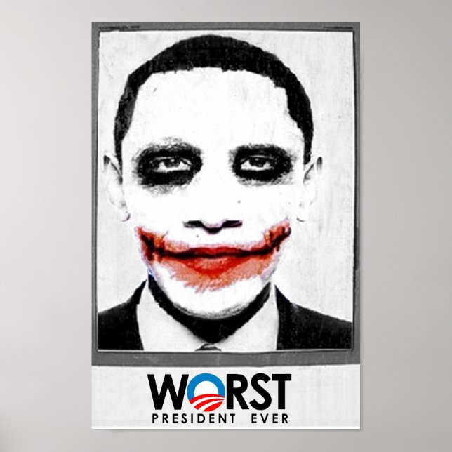 Anti-Obama - Worst President Ever black Poster (Front)