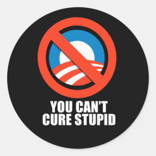 Anti-Obama - you can't cure stupid Classic Round Sticker