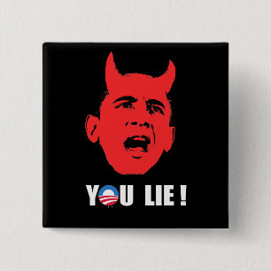 Anti-Obama - You Lie Bumper Sticker white 15 Cm Square Badge