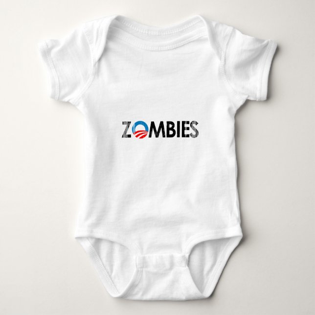 ANTI-OBAMA - ZOMBIES BLACK (2)- Faded.png Baby Bodysuit (Front)