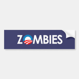 Anti-Obama - Zombies white Bumper Sticker