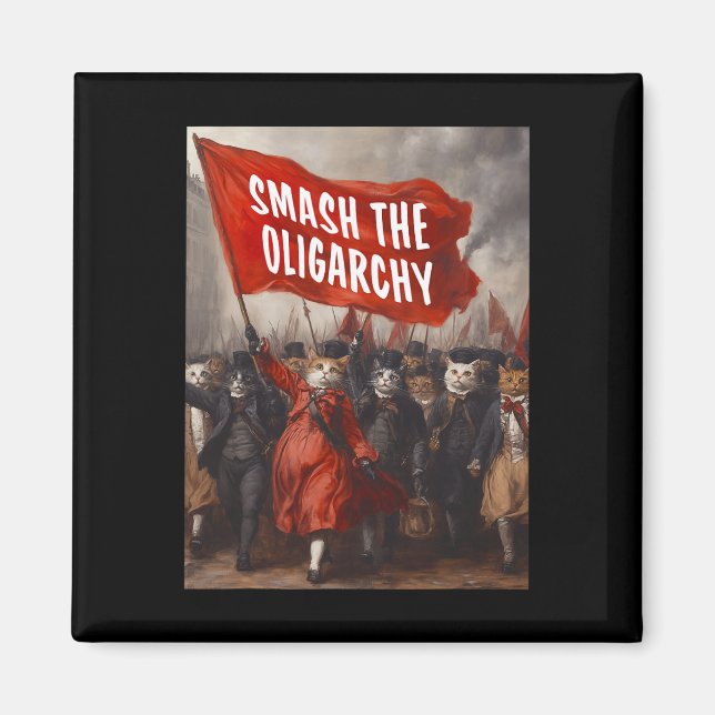Anti Oligarchy - Cat Protest  Magnet (Front)