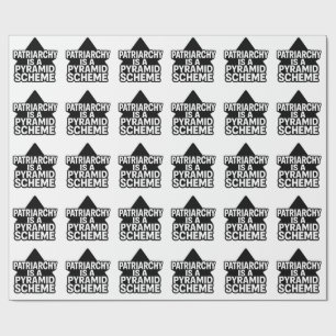 Anti-Patriarchy Pyramid Scheme in Black and White Wrapping Paper