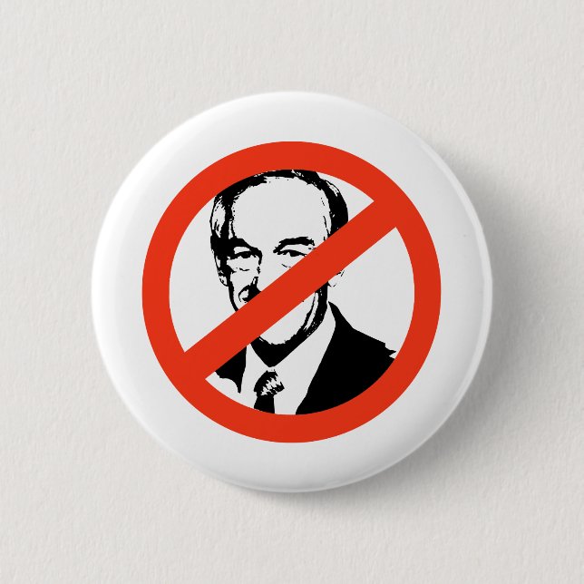 ANTI-PAUL: Anti-Ron Paul 6 Cm Round Badge (Front)