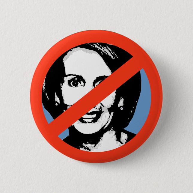 ANTI-PELOSI: ANTI-Nancy Pelosi 6 Cm Round Badge (Front)