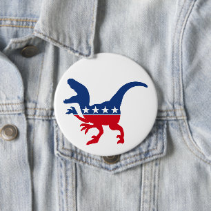 Anti-Politics Patriotic T-Rex 10 Cm Round Badge
