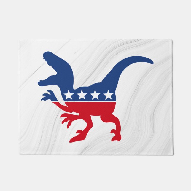 Anti-Politics Patriotic T-Rex Doormat (Front)
