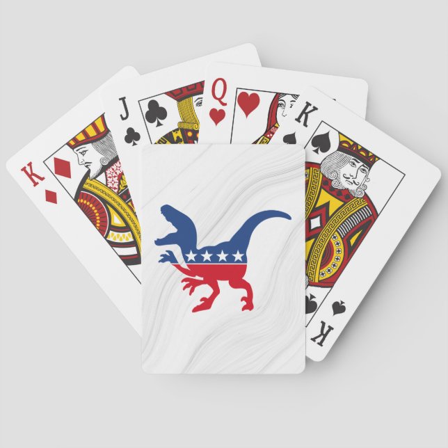 Anti-Politics Patriotic T-Rex Playing Cards (Back)
