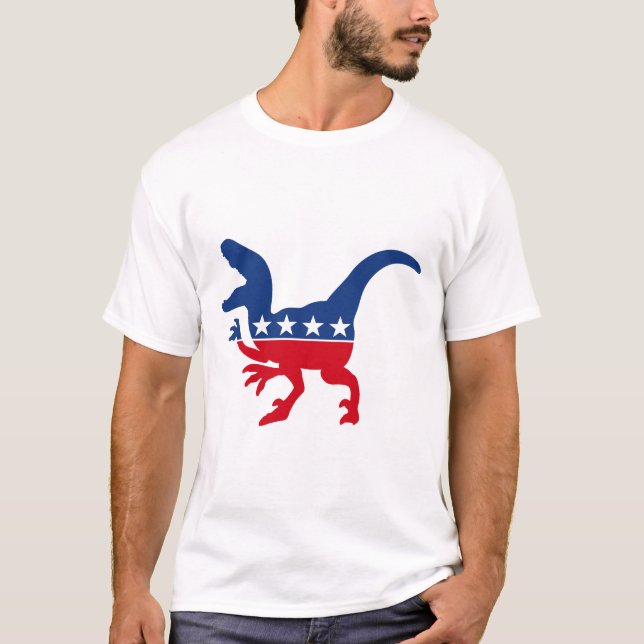 Anti-Politics Patriotic T-Rex T-Shirt (Front)