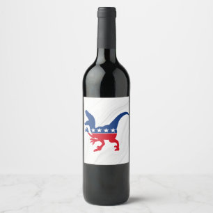 Anti-Politics Patriotic T-Rex Wine Label