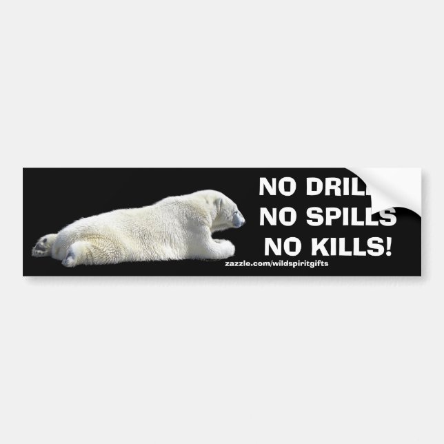 ANTI-POLLUTION POLAR BEAR Wildlife Protection Bumper Sticker (Front)