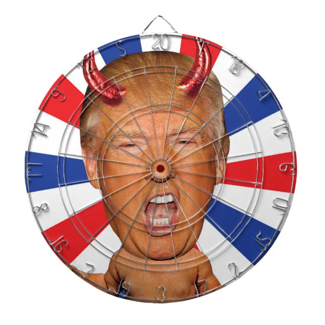 Anti President Donald Trump Devil Man Baby Dartboard (Front)