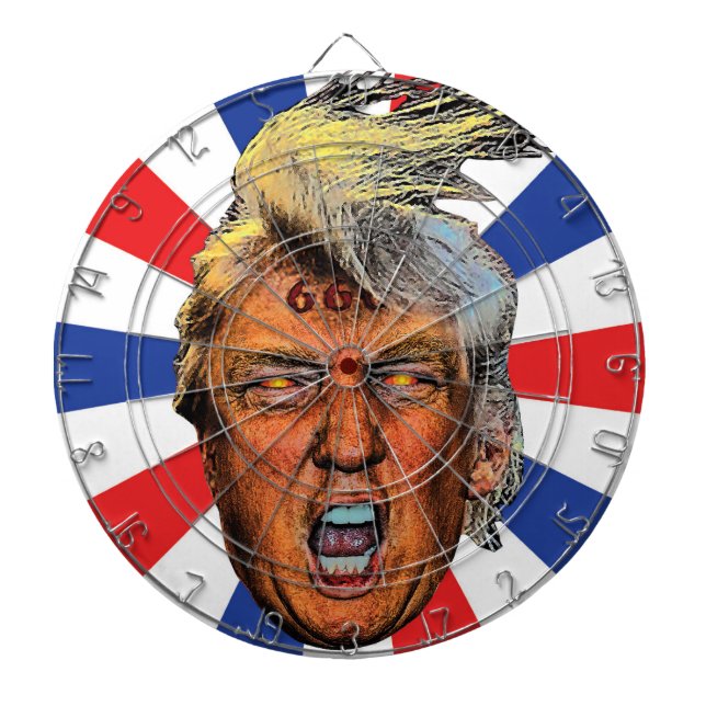 Anti President Trump Big Mouth Devil Dartboard (Front)