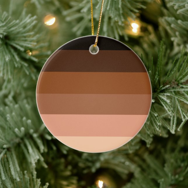 Anti-Racism BIPOC Pride Flag Ceramic Ornament (Tree)