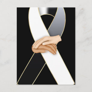 Anti Racism Black/White Awareness Ribbon Postcards