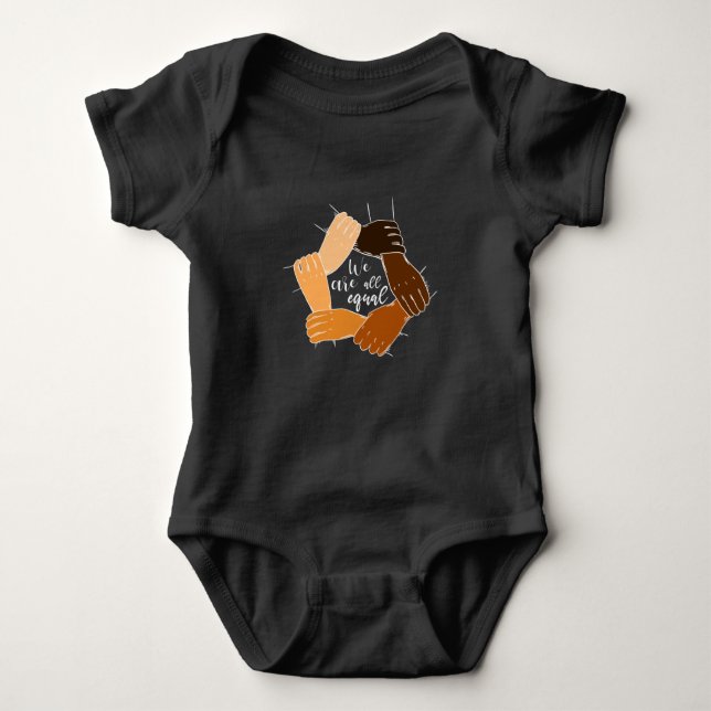 Anti Racism Hands Equality Baby Bodysuit (Front)