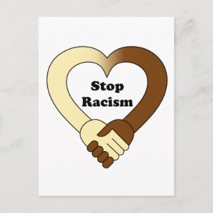 Anti racism handshake logo postcard
