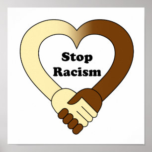 Anti racism handshake logo poster