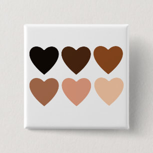 Anti-Racism Skintone Hearts 15 Cm Square Badge