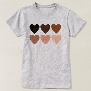 Anti-Racism Skintone Hearts T-Shirt