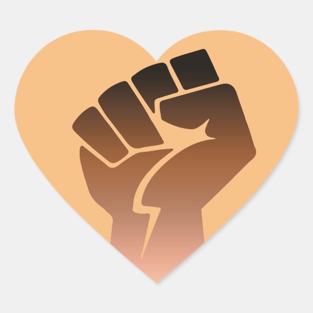 Anti-Racism Skintone Resist Fist Heart Sticker (Front)