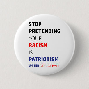 Anti Racism Trump Resist United Against Hate 6 Cm Round Badge