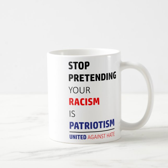 Anti Racism Trump Resist United Against Hate  Coffee Mug (Right)