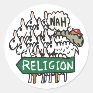 Anti Religion Atheist Sheep Classic Round Sticker