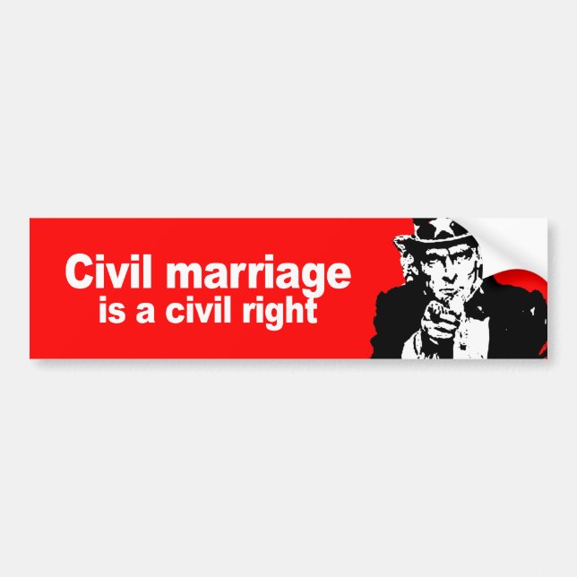 Anti-Republican - Civil marriage is a civil right Bumper Sticker (Front)
