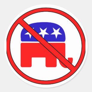 Anti Republican Elephant Classic Round Sticker