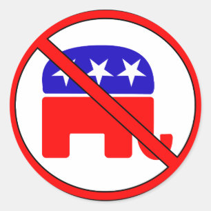 Anti Republican Elephant Classic Round Sticker