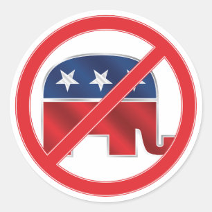 Anti-Republican Round Sticker